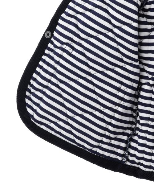 セール】LAVENHAM:ソリッド×ボーダー フード ジャケット【SHIPS別注  