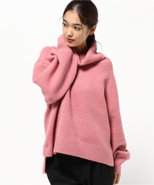 laboratory work（ラボラトリーワーク）の「モヘア混ボリュームタートルプルオーバー（ニット/セーター・レディース・杢グレー/ブルー/ブラック/ピンク・MEDIUM）」の13枚目の写真