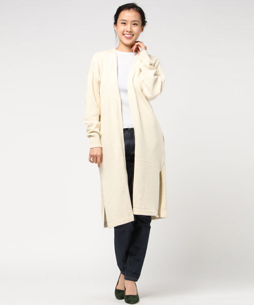 MOUSSY（マウジー）の「LONG KNITTING CD（カーディガン/ボレロ・レディース・ライトベージュ/ライトピンク/ライトイエロー/ライトカーキ・FREE）」の14枚目の写真