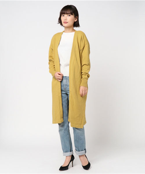 MOUSSY（マウジー）の「LONG KNITTING CD（カーディガン/ボレロ・レディース・ライトベージュ/ライトピンク/ライトイエロー/ライトカーキ・FREE）」の16枚目の写真