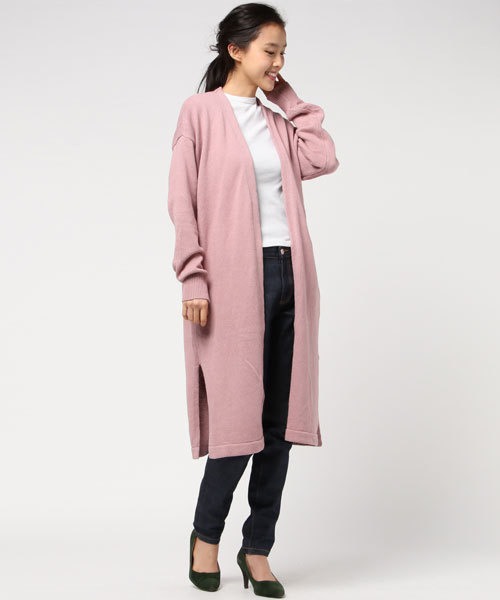 MOUSSY（マウジー）の「LONG KNITTING CD（カーディガン/ボレロ・レディース・ライトベージュ/ライトピンク/ライトイエロー/ライトカーキ・FREE）」の13枚目の写真