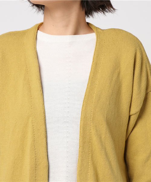 MOUSSY（マウジー）の「LONG KNITTING CD（カーディガン/ボレロ・レディース・ライトベージュ/ライトピンク/ライトイエロー/ライトカーキ・FREE）」の8枚目の写真