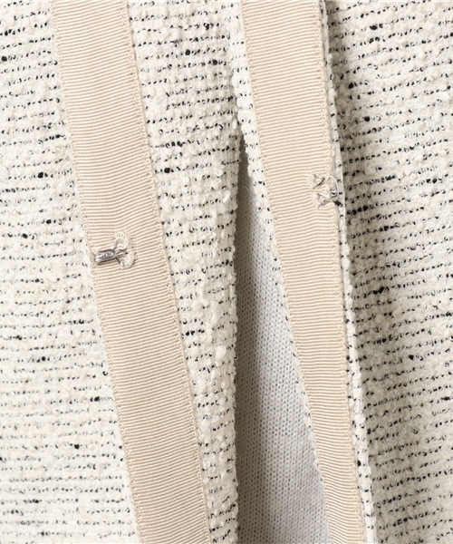 22 OCTOBRE（ヴァンドゥ－オクトーブル）の「インレイツイードジャケット（ノーカラージャケット・レディース・ホワイト/ネイビー・36/40/42/38）」の8枚目の写真