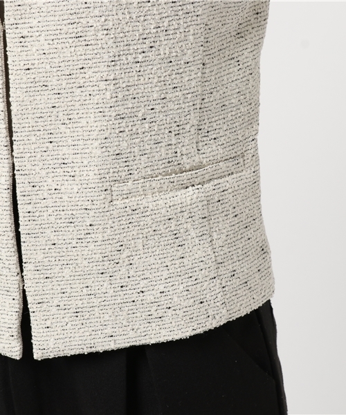 22 OCTOBRE（ヴァンドゥ－オクトーブル）の「インレイツイードジャケット（ノーカラージャケット・レディース・ホワイト/ネイビー・36/40/42/38）」の9枚目の写真