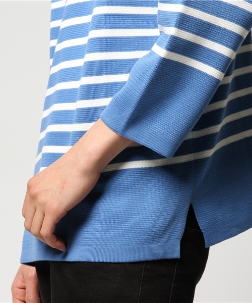 Letroyes(ルトロワ)の「【別注】Letroyes ボーダーボートネックオーバーニット(ニット/セーター・メンズ・ブラック/ネイビー・MEDIUM/LARGE)」の6枚目の写真