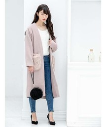 fifth | ポケットファーシャギーコート(ノーカラージャケット)