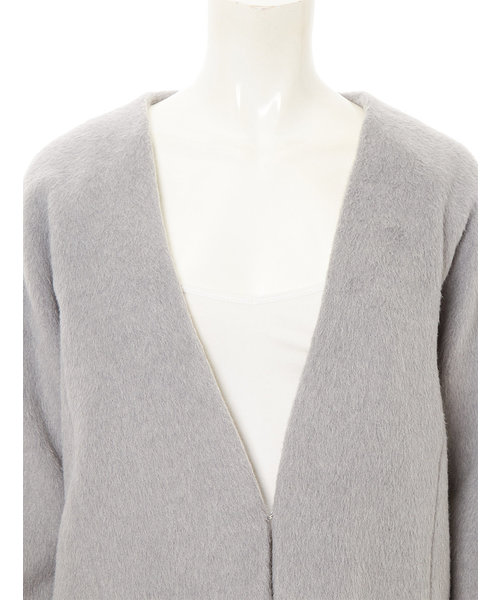 fifth（フィフス）の「ポケットファーシャギーコート（ノーカラージャケット・レディース・ブラック/ベージュ/グレー/チャコールグレー/スモークピンク・LARGE/MEDIUM）」の12枚目の写真