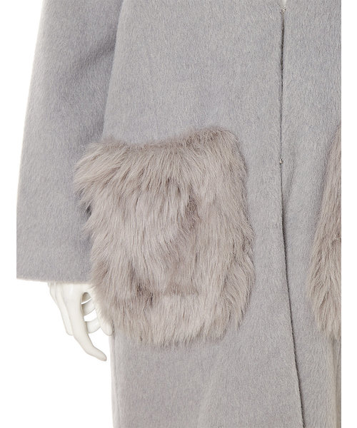 fifth（フィフス）の「ポケットファーシャギーコート（ノーカラー