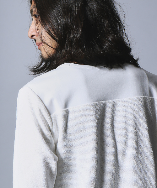 5351 POUR LES HOMMES（ゴーサンゴーイチプールオム）の「リブパイルダブルフェイスプルオーバー（Tシャツ/カットソー・メンズ・カーキ/ブラック/オフホワイト・44/46/48）」の10枚目の写真