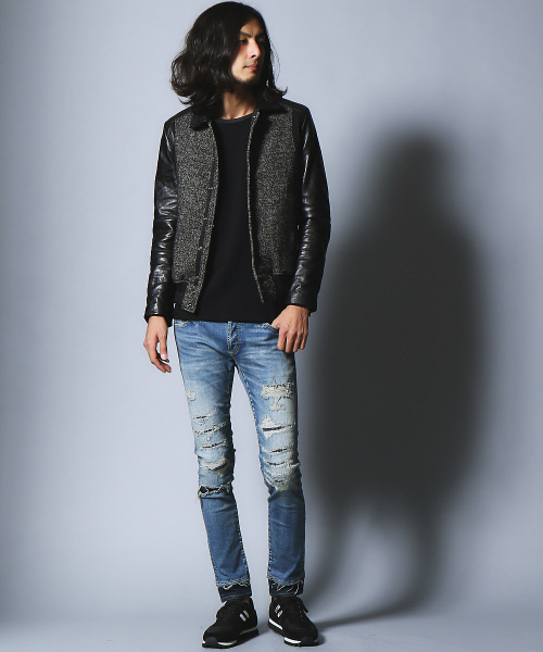 5351 POUR LES HOMMES（ゴーサンゴーイチプールオム）の「リブパイルダブルフェイスプルオーバー（Tシャツ/カットソー・メンズ・カーキ/ブラック/オフホワイト・44/46/48）」の12枚目の写真