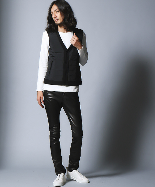 5351 POUR LES HOMMES（ゴーサンゴーイチプールオム）の「リブパイルダブルフェイスプルオーバー（Tシャツ/カットソー・メンズ・カーキ/ブラック/オフホワイト・44/46/48）」の13枚目の写真