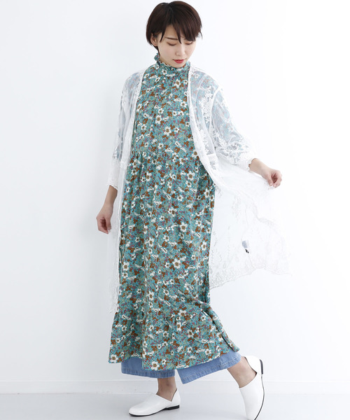 MERLOT（メルロー）の「花柄キャンディスリーブワンピース1473（ワンピース・レディース・ブラック/グリーン/ホワイト・FREE）」の3枚目の写真