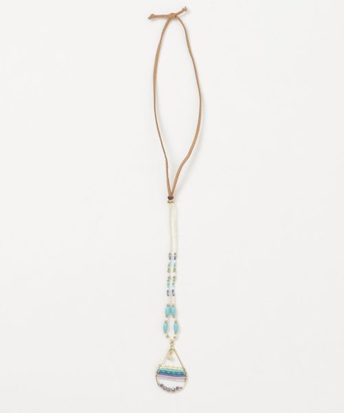 チャイハネ(チャイハネ)の「【チャイハネ】ドロップビーズネックレス(ネックレス・レディース・ブルー/レインボー/アクア・FREE)」の5枚目の写真