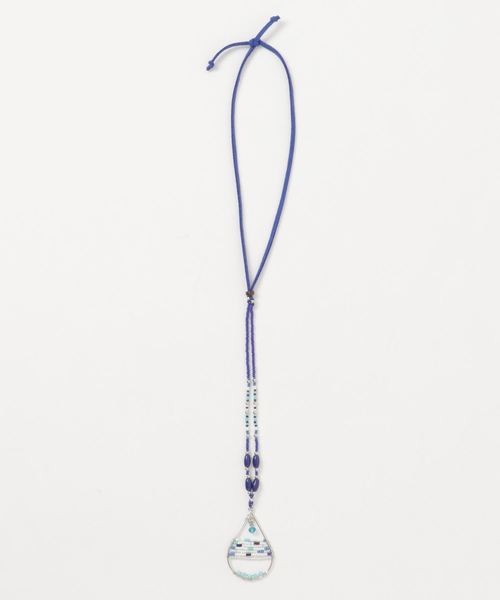 チャイハネ(チャイハネ)の「【チャイハネ】ドロップビーズネックレス(ネックレス・レディース・ブルー/レインボー/アクア・FREE)」の6枚目の写真