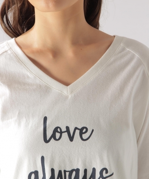 BAYFLOW(ベイフロー)の「BAYFLOW/ラグランプリントT 18SS(Tシャツ/カットソー・レディース・カーキ/ネイビー/ホワイト・MEDIUM/SMALL)」の7枚目の写真