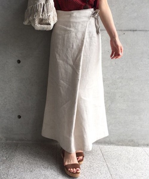 Aquagirl アクアガール の 洗える リネンラップスカート スカート Wear