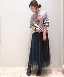 Editt by YECCA VECCA | ブロッキングレース×チュールスカート(スカート)