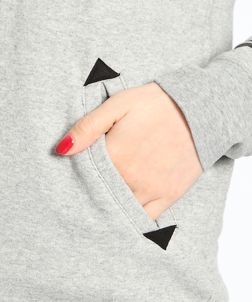 X-girl(エックスガール)の「PATCHED SWEAT JACKET(パーカー・レディース・アッシュグレー/グリーン/ネイビー・1/2)」の9枚目の写真