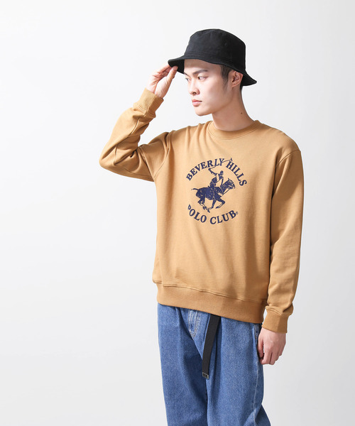 WEGO(ウィゴー)の「∴WEGO/ビバリーヒルズポロクラブ別注ロゴプルオーバー(スウェット・メンズ・ベージュ/オフホワイト・MEDIUM/LARGE)」の4枚目の写真