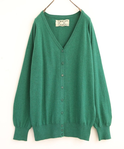 n'OrLABEL（ノアールレーベル）の「『シンプルVネックカーデ』（カーディガン/ボレロ・レディース・チャコールグレー/ブラック/アッシュブラウン/ネイビー/レッド/カーキ/杢グレー/グリーン系その他/ブルー系その他/レッド系その他/ロイヤルブルー/ワイン/ターメリック/コーラルピンク/オートミール/ブルー系その他2/スモークピンク/ライトブルー/イエロー/スカイブルー/オレンジ系その他/ラベンダー/マジェンタ/グレイッシュブルー・1/2）」の7枚目の写真