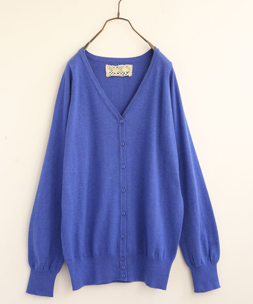 n'OrLABEL（ノアールレーベル）の「『シンプルVネックカーデ』（カーディガン/ボレロ・レディース・チャコールグレー/ブラック/アッシュブラウン/ネイビー/レッド/カーキ/杢グレー/グリーン系その他/ブルー系その他/レッド系その他/ロイヤルブルー/ワイン/ターメリック/コーラルピンク/オートミール/ブルー系その他2/スモークピンク/ライトブルー/イエロー/スカイブルー/オレンジ系その他/ラベンダー/マジェンタ/グレイッシュブルー・1/2）」の12枚目の写真