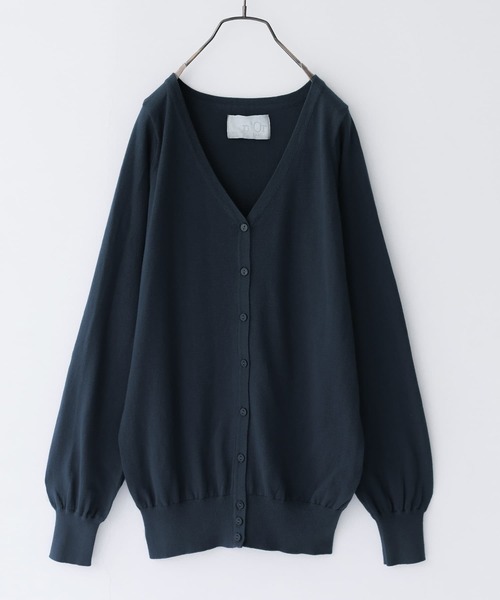 n'OrLABEL（ノアールレーベル）の「『シンプルVネックカーデ』（カーディガン/ボレロ・レディース・チャコールグレー/ブラック/アッシュブラウン/ネイビー/レッド/カーキ/杢グレー/グリーン系その他/ブルー系その他/レッド系その他/ロイヤルブルー/ワイン/ターメリック/コーラルピンク/オートミール/ブルー系その他2/スモークピンク/ライトブルー/イエロー/スカイブルー/オレンジ系その他/ラベンダー/マジェンタ/グレイッシュブルー・1/2）」の10枚目の写真