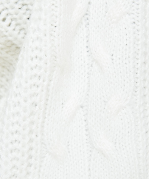 natural couture（ナチュラルクチュール）の「ケーブル柄カーデ（カーディガン/ボレロ・レディース・イエロー/アイボリー/ボルドー/モカ・FREE）」の10枚目の写真