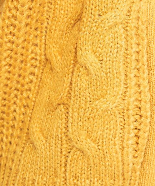 natural couture（ナチュラルクチュール）の「ケーブル柄カーデ（カーディガン/ボレロ・レディース・イエロー/アイボリー/ボルドー/モカ・FREE）」の17枚目の写真