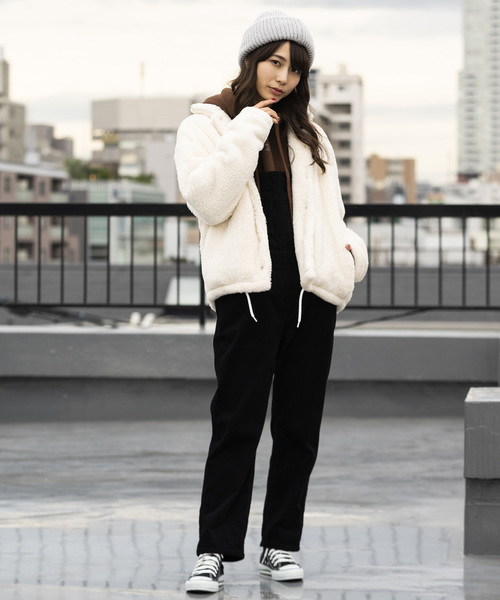 WEGO（ウィゴー）の「WEGO/ボアコーチジャケット（ブルゾン・レディース・ホワイト/ブラック/ピンク・FREE）」の6枚目の写真