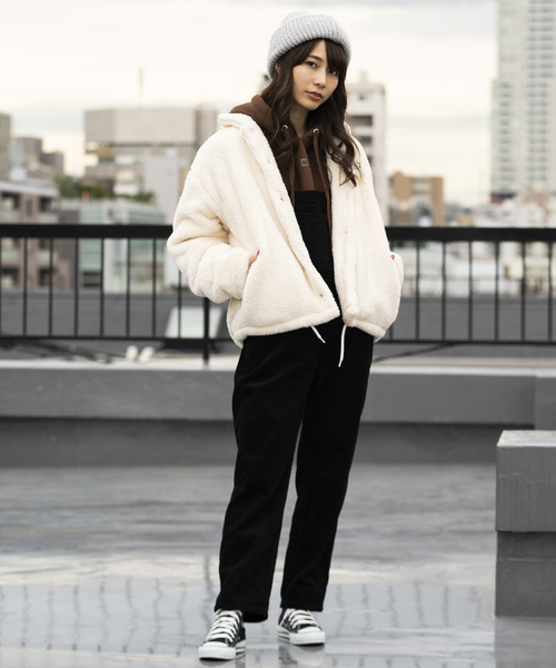 WEGO（ウィゴー）の「WEGO/ボアコーチジャケット（ブルゾン・レディース・ホワイト/ブラック/ピンク・FREE）」の7枚目の写真