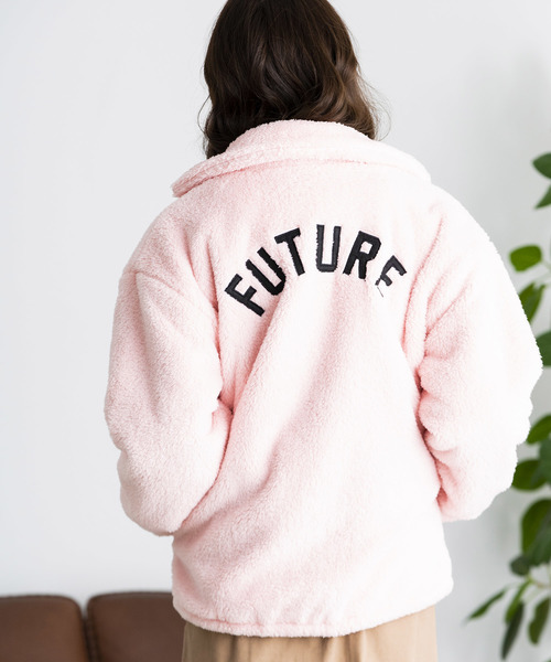 WEGO（ウィゴー）の「WEGO/ボアコーチジャケット（ブルゾン・レディース・ホワイト/ブラック/ピンク・FREE）」の16枚目の写真