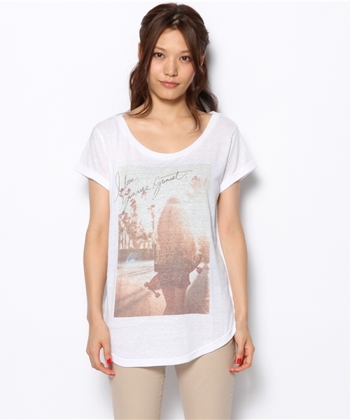 laule'a sunny side store（ラウレアサニーサイドストア）の「サンセットフォトプリントTee（Tシャツ/カットソー・レディース・ホワイト・FREE）」の2枚目の写真