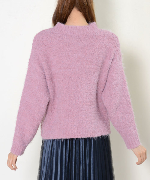 shopnikoniko(ショップニコニコ)の「フェザーモールモックネックニット(ニット/セーター・レディース・ブルー/グレイッシュベージュ/アイボリー/パープル・フリー)」の10枚目の写真