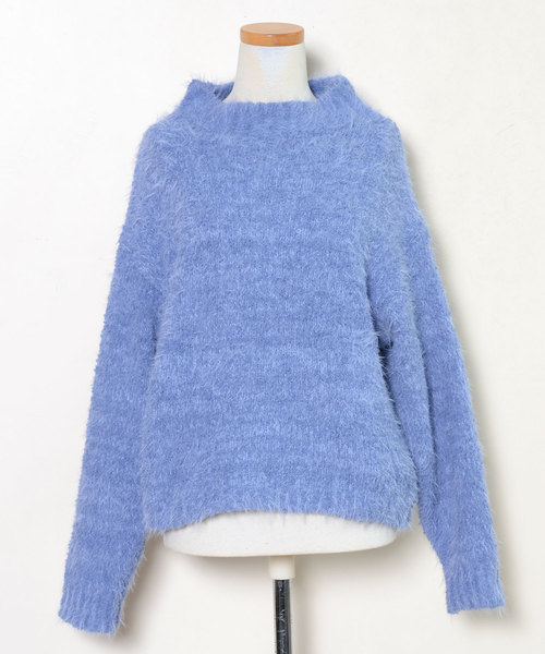 shopnikoniko(ショップニコニコ)の「フェザーモールモックネックニット(ニット/セーター・レディース・ブルー/グレイッシュベージュ/アイボリー/パープル・フリー)」の12枚目の写真