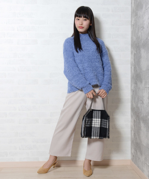 shopnikoniko(ショップニコニコ)の「フェザーモールモックネックニット(ニット/セーター・レディース・ブルー/グレイッシュベージュ/アイボリー/パープル・フリー)」の21枚目の写真