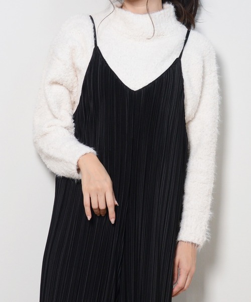 shopnikoniko(ショップニコニコ)の「フェザーモールモックネックニット(ニット/セーター・レディース・ブルー/グレイッシュベージュ/アイボリー/パープル・フリー)」の7枚目の写真