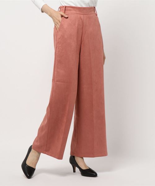 KOBE LETTUCE(コウベレタス)の「フェイクスエードワイドパンツ(その他パンツ・レディース・チャコールグレー/ブラック/ベージュ/アイボリー/ライトピンク/グレー系その他2/ホワイト系その他/グレー系その他/ベージュ系その他/ピンク系その他/オリーブ・FREE/M/L)」の10枚目の写真