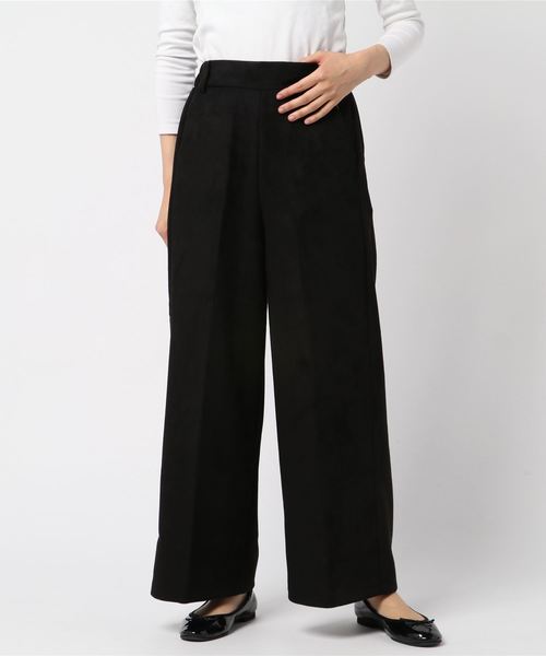 KOBE LETTUCE(コウベレタス)の「フェイクスエードワイドパンツ(その他パンツ・レディース・チャコールグレー/ブラック/ベージュ/アイボリー/ライトピンク/グレー系その他2/ホワイト系その他/グレー系その他/ベージュ系その他/ピンク系その他/オリーブ・FREE/M/L)」の4枚目の写真