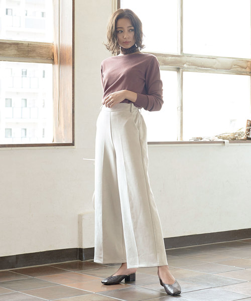 KOBE LETTUCE(コウベレタス)の「フェイクスエードワイドパンツ(その他パンツ・レディース・チャコールグレー/ブラック/ベージュ/アイボリー/ライトピンク/グレー系その他2/ホワイト系その他/グレー系その他/ベージュ系その他/ピンク系その他/オリーブ・FREE/M/L)」の20枚目の写真