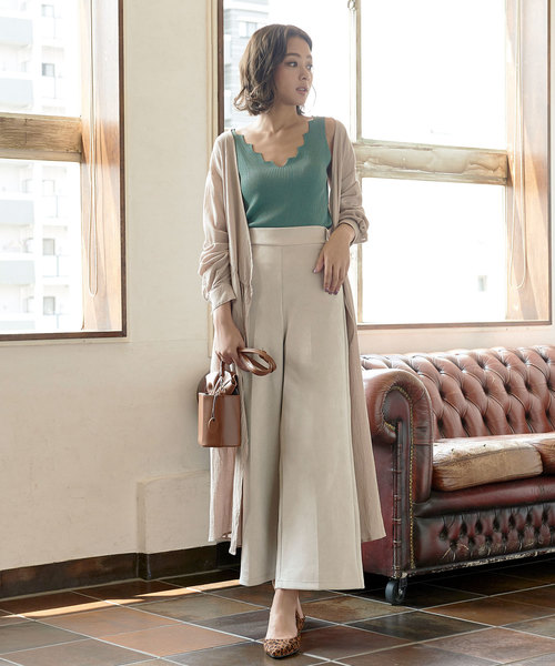 KOBE LETTUCE(コウベレタス)の「フェイクスエードワイドパンツ(その他パンツ・レディース・チャコールグレー/ブラック/ベージュ/アイボリー/ライトピンク/グレー系その他2/ホワイト系その他/グレー系その他/ベージュ系その他/ピンク系その他/オリーブ・FREE/M/L)」の22枚目の写真