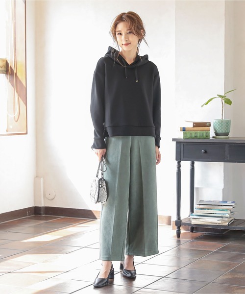 KOBE LETTUCE(コウベレタス)の「フェイクスエードワイドパンツ(その他パンツ・レディース・チャコールグレー/ブラック/ベージュ/アイボリー/ライトピンク/グレー系その他2/ホワイト系その他/グレー系その他/ベージュ系その他/ピンク系その他/オリーブ・FREE/M/L)」の19枚目の写真