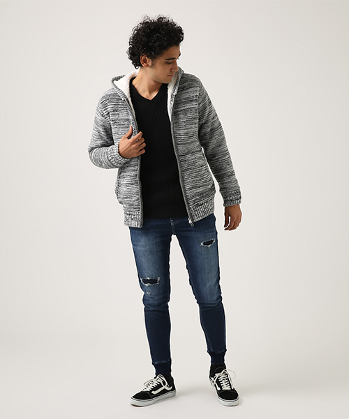 AZUL by MOUSSY ドビーデニム スリムジョガーリメイクパンツ M