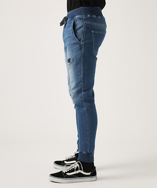 AZUL by MOUSSY ドビーデニム スリムジョガーリメイクパンツ M