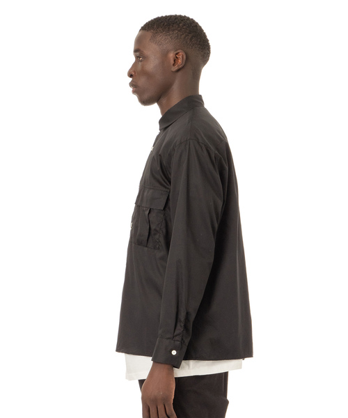 Sandinista(サンディニスタ)の「Military Sateen Shirt / サテンミリタリーシャツ(シャツ/ブラウス・メンズ・ブラック/オリーブ/その他1・SMALL/MEDIUM/LARGE)」の4枚目の写真