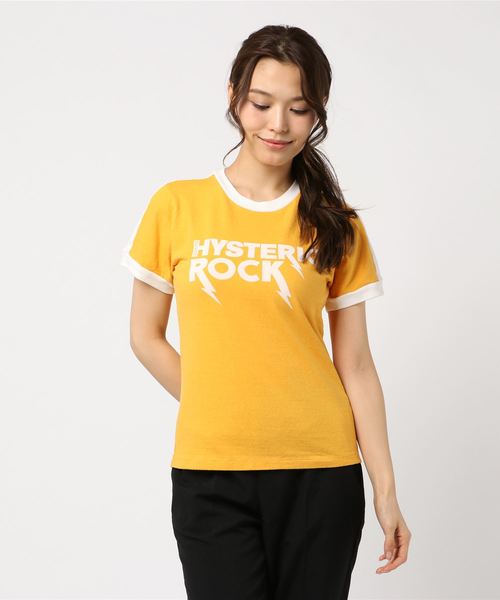 HYSTERIC GLAMOUR(ヒステリックグラマー)の「HYS ROCK pt Tシャツ(Tシャツ/カットソー)」|イエロー