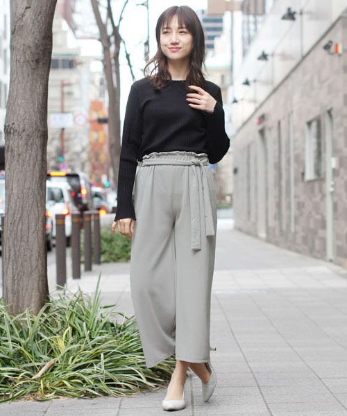 FELLINI(フェリーニ)の「ウエストリボンカットパンツ(その他パンツ)」|グレー系その他