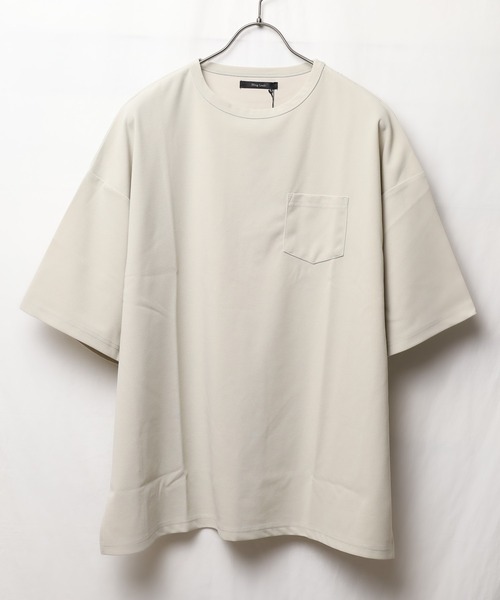 Bling Leads（ブリングリーズ）の「【Bl】梨地　ビッグシルエット半袖Tシャツ（Tシャツ/カットソー・レディース・ホワイト/ブラック/ベージュ/ネイビー/ブラウン/チャコールグレー/グレイッシュベージュ/ブルー/ライトグレー/チャコール/ミント・MEDIUM/LARGE）」の5枚目の写真