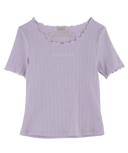 axes femme POETIQUE(アクシーズファムポエティック)の「バイカラーメローロゴTシャツ(Tシャツ/カットソー・レディース・ホワイト/ブラック/ラベンダー・MEDIUM)」の3枚目の写真