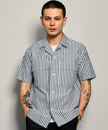 YELLOW RUBY�i�C�G���[���r�[�j�́uStriped Big Shirt ���C�h�V���G�b�g �I�[�v���J���[ �X�g���C�v�i�V���c/�u���E�X�j�v