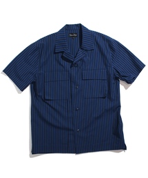 YELLOW RUBY�i�C�G���[���r�[�j�́uStriped Big Shirt ���C�h�V���G�b�g �I�[�v���J���[ �X�g���C�v�i�V���c/�u���E�X�j�v